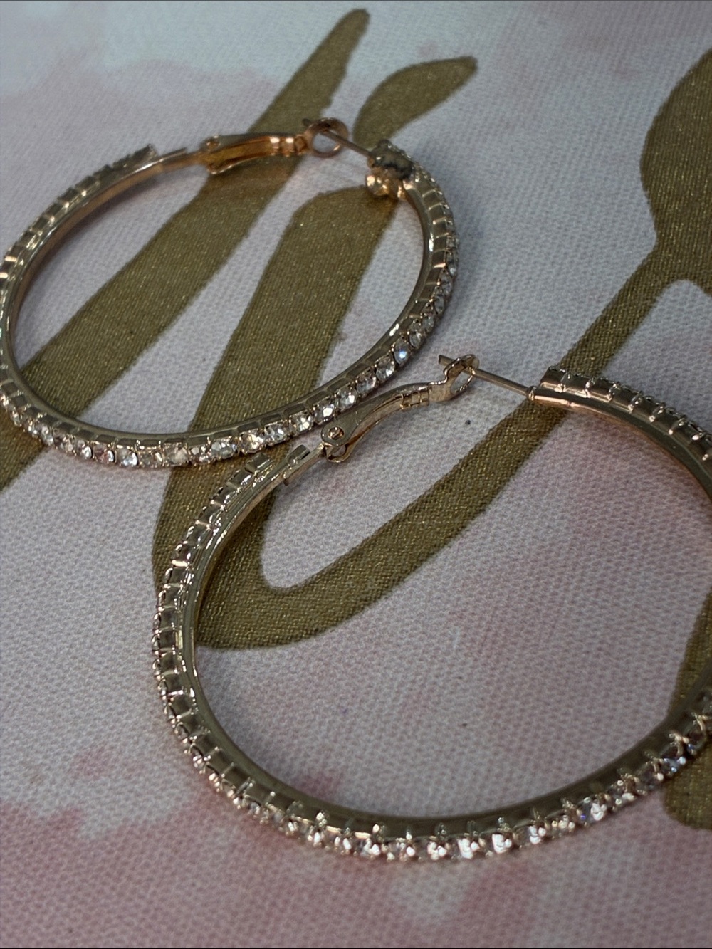 Gold Crystal Hoop Earrings - Women Jewelry